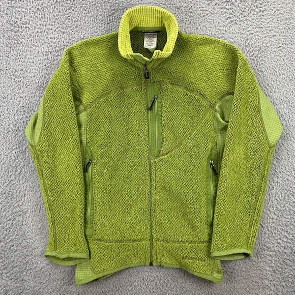 Patagonia R2 Regulator Jacket Womens Small Fleece‎ Waffle Grid Grinch Furry VTG - Picture 1 of 12